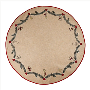 Juletræstæppe med hjerter og gran tema