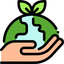 Save the environment - Hand holding earth in its palm illustration